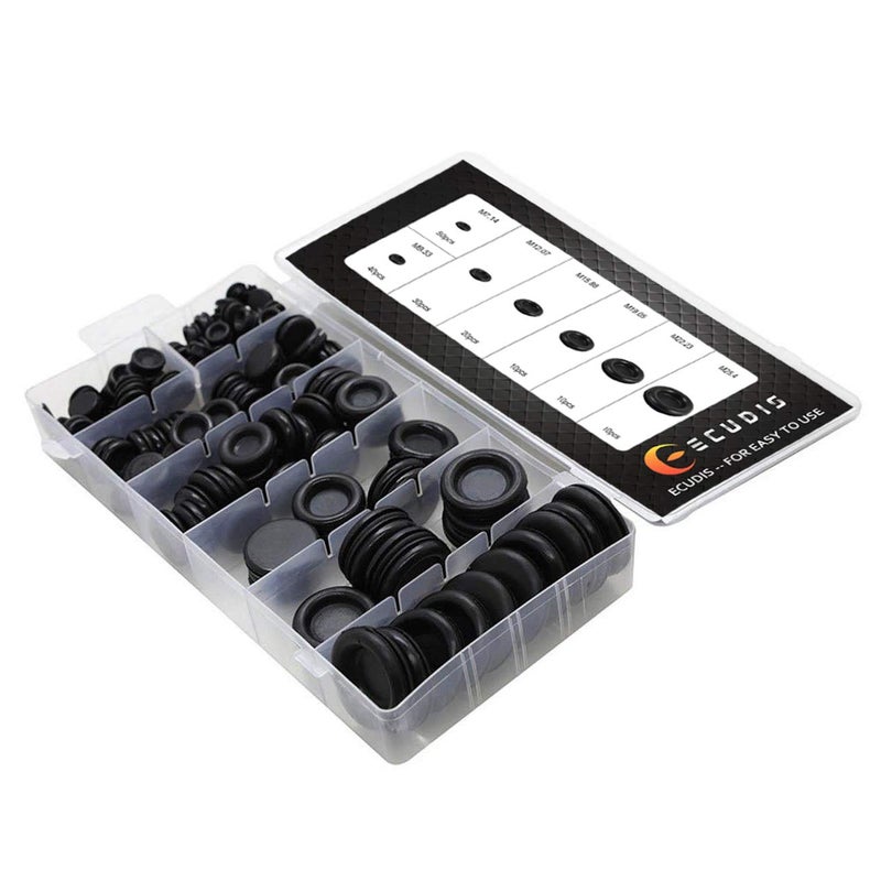 ECUDIS 170Pcs Rubber Grommet Firewall Hole Plug Set Electrical Wire Gasket Assortment  Set of 7 Different Metric Sizes for Car  Pump (Set of 1) - Image 3